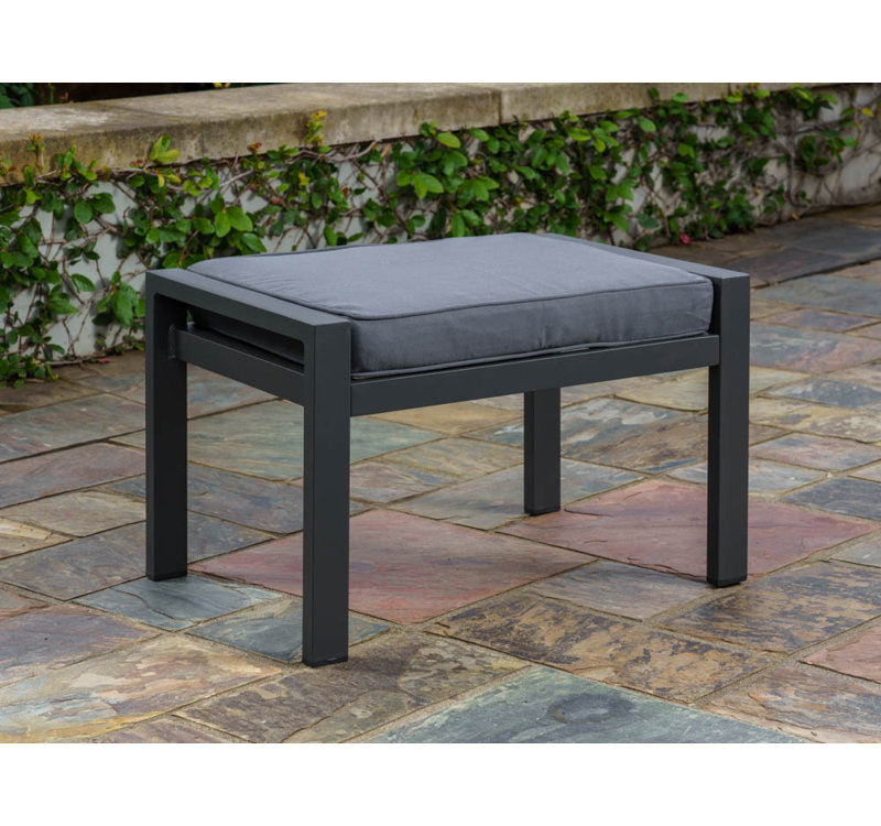 Tortuga Outdoor Lakeview Aluminum Outdoor Ottoman With Charcoal Cushion